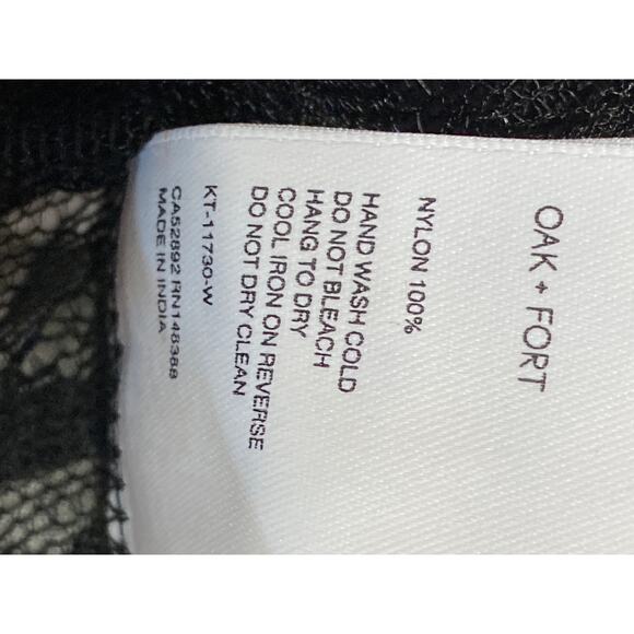 NEW Oak + Fort Black Lace Mesh Floral Sleeveless Cami Camisole Crop Tank Top S - Picture 4 of 4